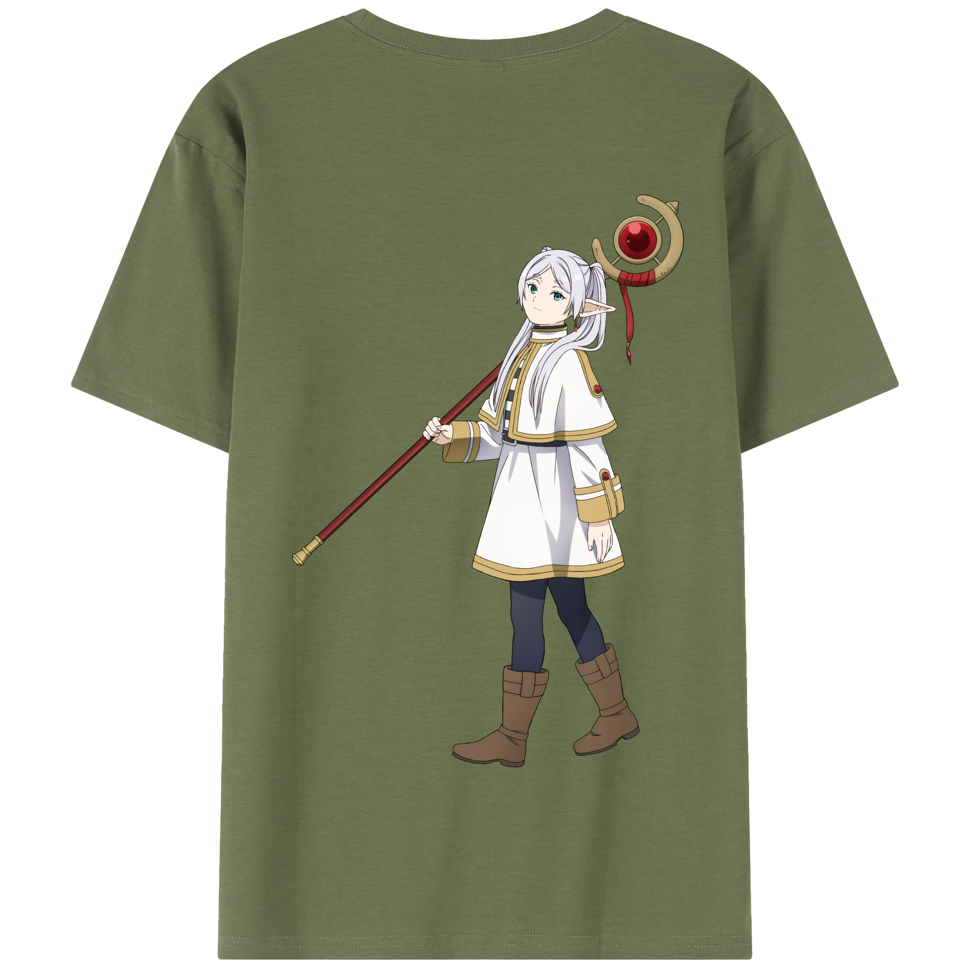 （画像用） 葬送のフリーレン Frieren 綿100％半袖Tシャツ（背面プリント）